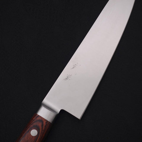 Gyuto knife AUS-8 Polished Western Mahogany Handle 180mm-[Musashi]-[Japanese-Kitchen-Knives]