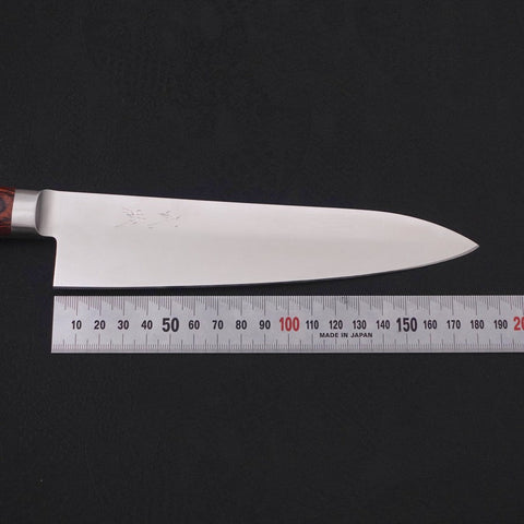 Gyuto knife AUS-8 Polished Western Mahogany Handle 180mm-[Musashi]-[Japanese-Kitchen-Knives]