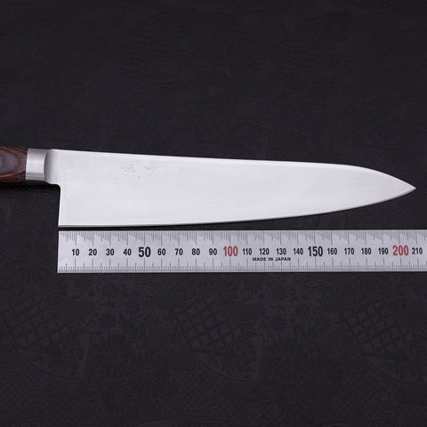 Gyuto knife AUS-8 Polished Western Mahogany Handle 210mm (8.3”)-[Musashi]-[Japanese-Kitchen-Knives]