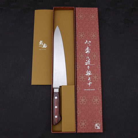 Gyuto knife AUS-8 Pulido Mango Occidental de Caoba 210mm