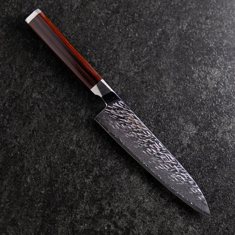 Petty SG-2 Mirror Tsuchime Damascus Octagonal Mahogany Handle 150mm