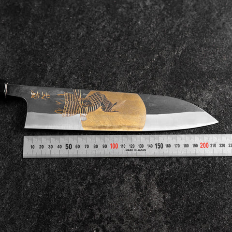 Gyuto Blue Steel #2 Kurouchi Chokin Samurai Luna Llena Mango Búfalo Ébano (Asamura)