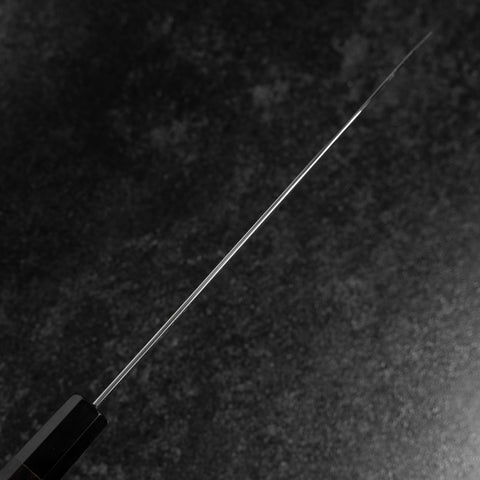 Gyuto White Steel #1 Espejo Luna-Fuji Water Honyaki Mango de Ébano con Cuerno de Búfalo con Funda 240mm
