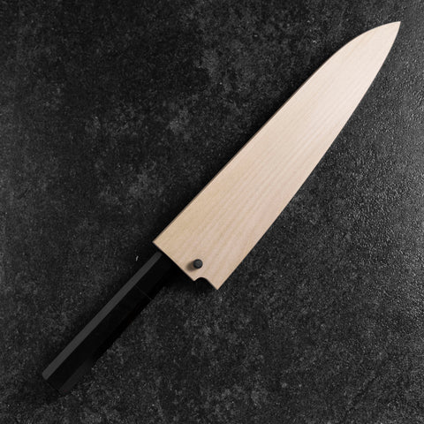 Gyuto White Steel #1 Espejo Luna-Fuji Water Honyaki Mango de Ébano con Cuerno de Búfalo con Funda 240mm