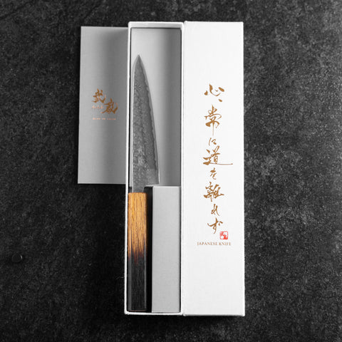 Petty AUS-10 Tsuchime Damasco Mango Yaki Urushi 135mm