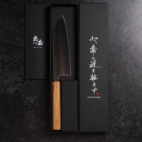 Santoku AUS-8 Polished Oak Handle 165 mm