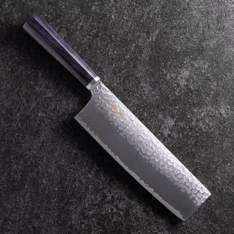 Nakiri VG-10 Tsuchime Mango Ovalado Morado 180mm