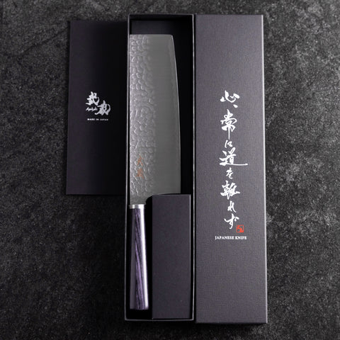 Nakiri VG-10 Tsuchime Mango Ovalado Morado 180mm
