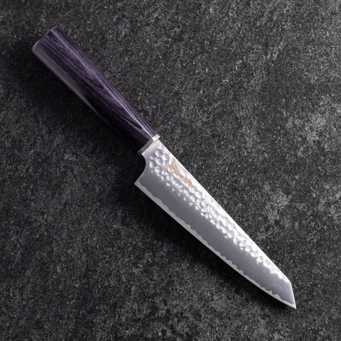 Kiritsuke Petty VG-10 Tsuchime Mango Morado Ovalado 150mm