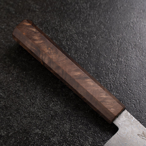Bunka VG-10 Damascus Brown Birch Handle 180mm (7”)-[Musashi]-[Japanese-Kitchen-Knives]