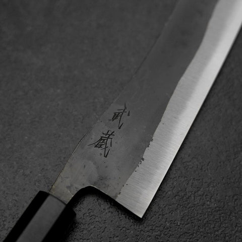 Hakata Blue Steel #2 Kurouchi Buffalo Ebony Handle 165mm-[Musashi]-[Japanese-Kitchen-Knives]