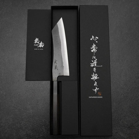 Hakata Blue Steel #2 Kurouchi Buffalo Ebony Handle 165mm-[Musashi]-[Japanese-Kitchen-Knives]