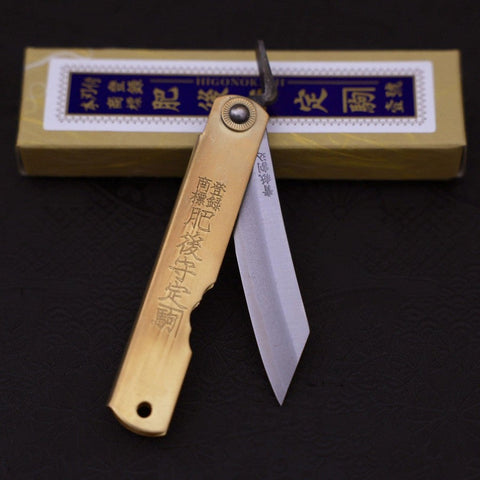 Higonokami Aogami 100mm Latón Super