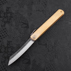 Higonokami Aogami 120mm Brass Kurouchi Tsuchime-[Musashi]-[Japanese-Kitchen-Knives]