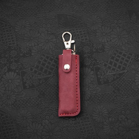 Higonokami Aogami 55mm With Red Leather Pouch-[Musashi]-[Japanese-Kitchen-Knives]