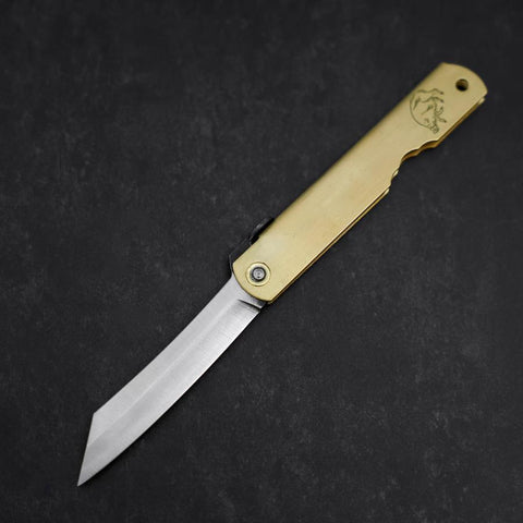 Higonokami Aogami Eto Inoshishi 80mm Brass (3.1”)