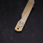 Higonokami Aogami Eto Saru 80mm Brass-[Musashi]-[Japanese-Kitchen-Knives]