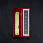 Higonokami Aogami Eto Saru 80mm Brass-[Musashi]-[Japanese-Kitchen-Knives]