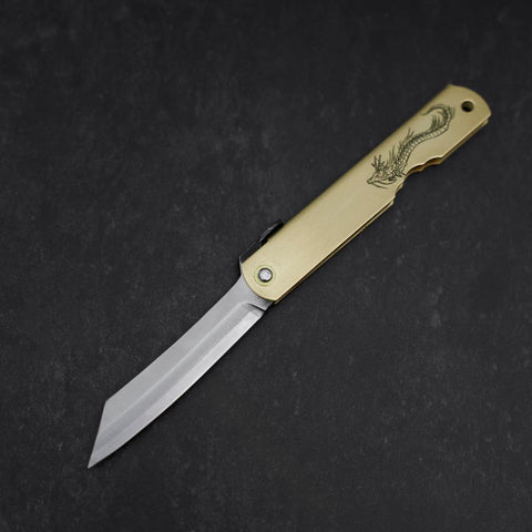Higonokami Aogami Eto Tatsu 100mm Brass (3.9”)