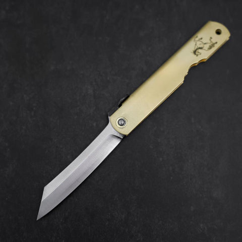 Higonokami Aogami Eto Uma 100mm Brass (3.9”)