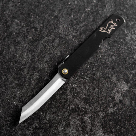 Higonokami Aogami Eto Usagi 80mm Black-[Musashi]-[Japanese-Kitchen-Knives]