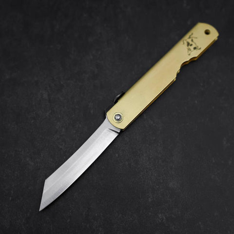 Higonokami Aogami Eto Ushi 100mm Brass (3.9”)