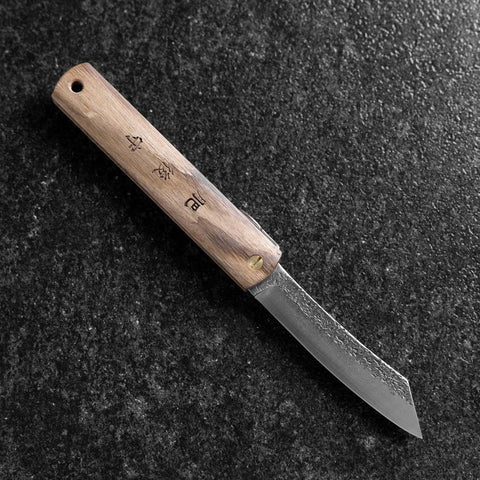 Higonokami VG-10 Tsuchime Natural Wood 100mm (3.9”)-[Musashi]-[Japanese-Kitchen-Knives]