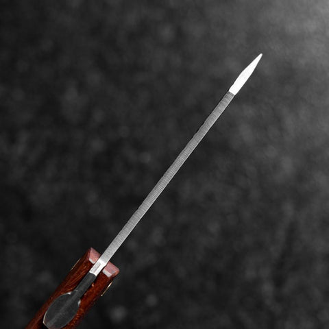 Higonokami VG-10 Tsuchime Red Natural Wood 100mm (3.9”)-[Musashi]-[Japanese-Kitchen-Knives]