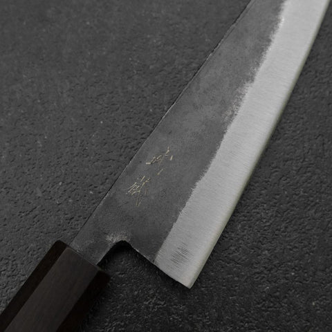 Honesuki Blue Steel #2 Kurouchi Ebony Handle 150mm (5.9”)-[Musashi]-[Japanese-Kitchen-Knives]