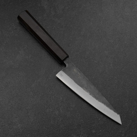 Honesuki Blue Steel #2 Kurouchi Ebony Handle 150mm (5.9”)-[Musashi]-[Japanese-Kitchen-Knives]