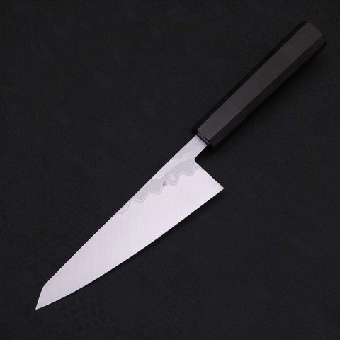 Honesuki Cuchillo Para Deshuesar Blue Steel #2 Damasco Mango de Ébano con Cuerno de Búfalo 150mm