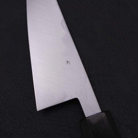 Honesuki Cuchillo Para Deshuesar Blue Steel #2 Damasco Mango de Ébano con Cuerno de Búfalo 150mm