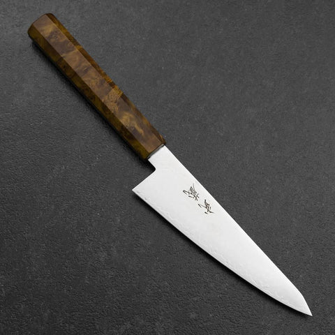 Honesuki VG-10 Damascus Yellow Birch Handle 150mm-[Musashi]-[Japanese-Kitchen-Knives]