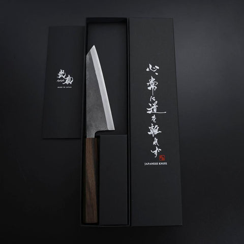 Honesuki White Steel #2 Kurouchi Nashiji Ashwood Handle 150mm (5.9”)-[Musashi]-[Japanese-Kitchen-Knives]
