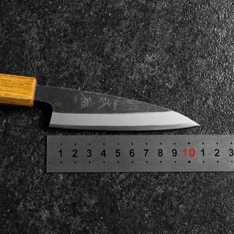Kaisaki White Steel #2 Kurouchi Oak Handle 105mm (4.1”)-[Musashi]-[Japanese-Kitchen-Knives]