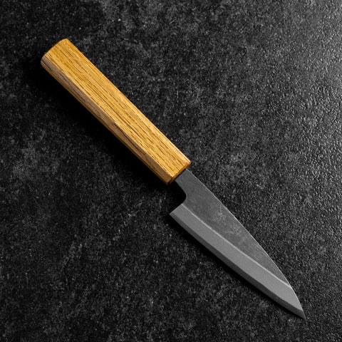 Kaisaki White Steel #2 Kurouchi Oak Handle 105mm (4.1”)-[Musashi]-[Japanese-Kitchen-Knives]