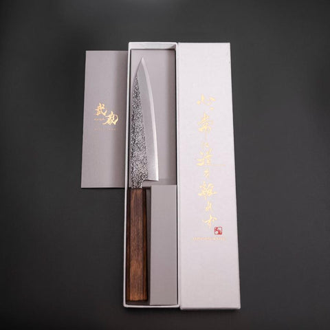 Kaisaki White Steel #2 Nashiji Sumi Urushi Handle 150mm (5.9”)-[Musashi]-[Japanese-Kitchen-Knives]