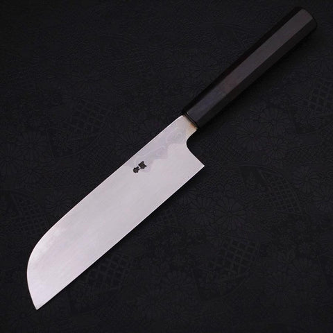 Kama Usuba(Kansai) Blue Steel #2 Suminagashi Mango de Ébano con Cuerno de Búfalo 180mm