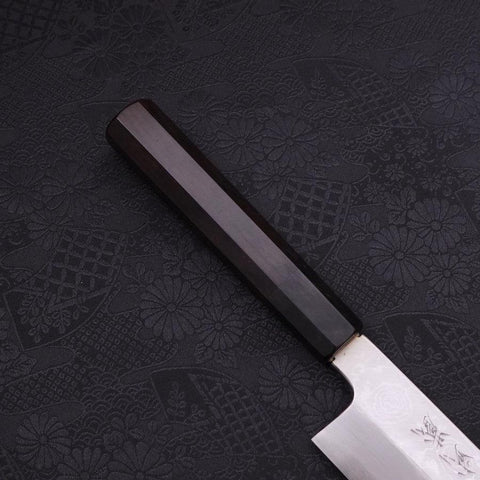 Kama Usuba(Kansai) Blue Steel #2 Suminagashi Mango de Ébano con Cuerno de Búfalo 180mm