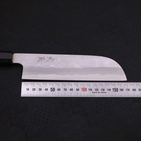 Kama Usuba(Kansai) Blue Steel #2 Suminagashi Mango de Ébano con Cuerno de Búfalo 180mm