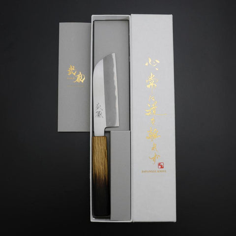 Kawamuki White Steel #1 Polished Yaki Urushi Handle 110mm (4.3”)-[Musashi]-[Japanese-Kitchen-Knives]
