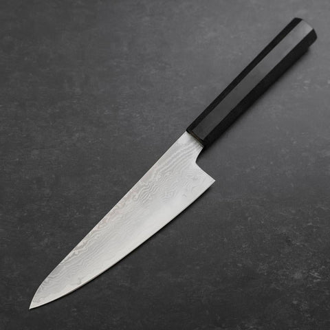 Kengata Petty VG-10 Damascus Ashwood Handle 145mm-[Musashi]-[Japanese-Kitchen-Knives]