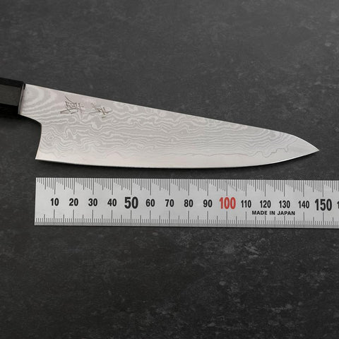 Kengata Petty VG-10 Damascus Ashwood Handle 145mm-[Musashi]-[Japanese-Kitchen-Knives]