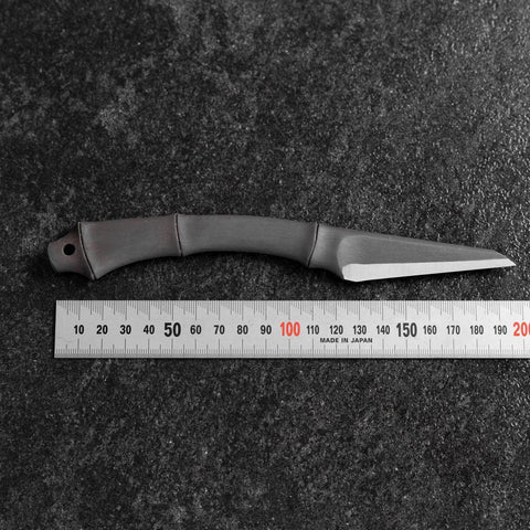 Kiridashi Knife D2 Polished Stainless Bamboo Joint Design Handle 70mm With Leather Sheath-[Musashi]-[Japanese-Kitchen-Knives]