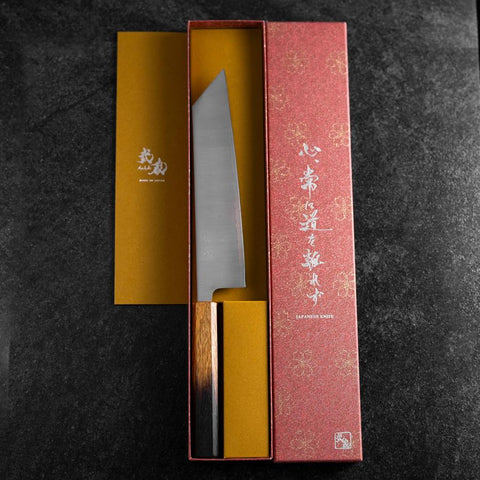 Kiritsuke 440C Polished Yaki Urushi Handle 210mm-[Musashi]-[Japanese-Kitchen-Knives]