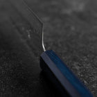 Kiritsuke AUS-10 Mirror Tsuchime Damascus Dark Blue Urushi Handle 240mm (9.4”)-[Musashi]-[Japanese-Kitchen-Knives]