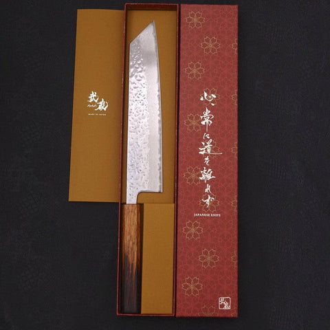 Kiritsuke AUS-10 Espejo Tsuchime Damasco Mango Yaki Urushi 240 mm
