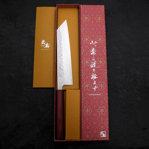 Kiritsuke AUS-10 Nashiji Damasco Mango Urushi Morado 210 mm