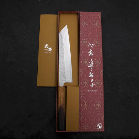 Kiritsuke AUS-10 Nashiji Damascus Yaki Urushi Handle 210mm-[Musashi]-[Japanese-Kitchen-Knives]