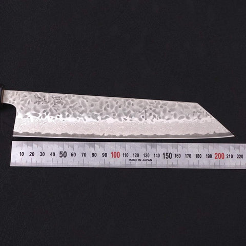 Kiritsuke AUS-10 Tsuchime Damascus Buffalo Magnolia Handle 210mm-[Musashi]-[Japanese-Kitchen-Knives]